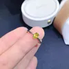 Cluster-Ringe seltener natürlicher gelber Saphir-Ring Damen-Geschenksammlung Edelsteine 925 Sterlingsilber echt