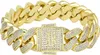 Pulseira de corrente cubana de 12 mm/18mm de 12 mm/18mm 14k Bracelete de nó de gelo de ouro para homens conjunto de garras com 5A cz pedras de peito de rua durável Jóias de hip -hop jóias Chain 7 8 9 7,5 8,5 polegadas