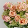 Flores decorativas moda ramo de rosas artificiales de larga duración que no se marchita DIY 15 cabezas decoración para sala de estar flor de simulación