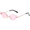 Solglasögon Mosengkw Luxury Special Fire Designer Candy Color Rimless Funny Party Eyeglasses