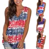 Camisoles Débardeurs Jour de l'Indépendance des femmes Couture Couleur Correspondant Drapeau National Imprimer Col en V Femmes Feuille Top Mod Bod Tops Femme Chemises