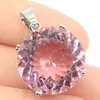 Dangle żyrandol 35x20 mm duży europejski design runda 16G 20 mm kunzite cZ kobiety randki srebrne kolczyki wisiorek 230428