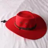 Berets 1 STÜCKE Westlichen Stil Cowboyhut Für Männer Frauen Sommer Einfarbig Sonne Outdoor Breite Krempe Männliche Reitkappen Party Fedora