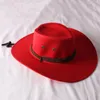 Beretten 1 stks westerse stijl cowboy hoed voor mannen vrouwen zomer solide kleur zon buiten brede rand mannelijk rijkappen feest fedora