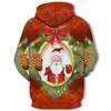 Moletons masculinos moletons femininos Feliz Natal 3D Funny Funny Winter Fashion Moda de manga comprida Pullover Hip Hop Papai Noel Roupas quentes