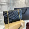 Stume da spalla in twill nero Brand Designer Designer Women Bag Borse Crossbody Chain Borse in pelle di lusso Red 2023 Match Fashion Match Casual
