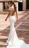 Party Dresses Smileven Mermaid Wedding Dress 2020 Satin Cap Sleeve Vestido de Noiva Lace Bohemian Bride Dresses With Romantic Buttons T230502