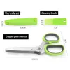 Schaar 5レイヤーSCALLION SACTISSORS VESTABLE ONION SACTISSORS MULTIFUNCTION SATCISSORS FOR KITCHEN SACTORS CUT CUTバニラスパイス細断ツール