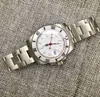 Armbandsur 40mm White Dial Japan NH35 Mekanisk automatisk herr Sapphire Glass Ceramic Bezel Steel Band G230502