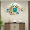 Orologi da parete Orologio decorativo pavone Tendenza creativa Soggiorno Divano Portico TV Sfondo tridimensionale