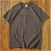 Mäns T-skjortor Summer Crewneck kortärmad t-shirt Men's Simple Style Pure Cotton Washed Ground Wool Pullover 3D tredimensionell