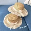 Wide Brim Hats Summer Baby Girls Casual Hollow Out Straw Hat Sun Protection Cap Adult Ladies Children Lace Floral Bucket Panama Gorros