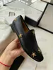 Black Horsebit 1955 Casual shoes For Women Jordaan Bee Star Embroidered Leather Loafers Princetown Slip-on Buckle Loafers
