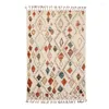 Teppiche Indien Handgewebter Wollteppich mit Quaste Marokko Wohnzimmer Vintage Garderobe Bodenmatte Schlafzimmer Teppiche Zuhause