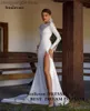 Abiti da festa Smileven Abiti da sposa sexy a sirena bianca Manica lunga con apertura sul retro Abito da sposa Abito da sposa spacco alto Vestido De Noiva 2023 T230502