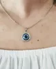 B T Evil Eye Pendant/Necklace Brass Rhinestone