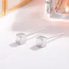 Boucles d'oreilles à tige en argent sterling 925 massif minimaliste pour femmes bijoux à breloques carrées cadeau d'anniversaire avec boîte