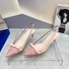 2023 Kristallschuhe mit hohen Absätzen High Heels Hochzeitsschuhe Sandalen High-End-Cinderella-Braut Strassperle Damenmode große Größe kleine Größe 35-40 -455