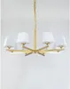 Candeliers Modern Golden Holected Iron Lámina de cobre E27 Lámpara LED de vidrio 6/8 cabezas para salón Restaurante suspensión casera G837