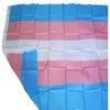 100 st 3x5 ft Breeze Transgender Flagga Pink Blue Rainbow Flags LGBT Pride Banner Flags med mässing GROMMETS