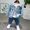 Ensembles de vêtements 2023 Produits de printemps et d'automne BOY'S Fashion Jeans Coat Base Shirt