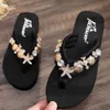 Terlik Çocuklar Plaj Flip Flops Yaz Açık Terlik Sandalet Sandals Parentchild moda metal dekorasyon terlik kız ayakkabı sh273 j230502