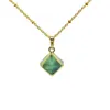 Pendant Necklaces Faceted Gold Bezel White Crystal Necklace Gem Column Stone Pyramid Natural Clear Quartz Women