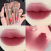 Brillo de labios 8 colores glaseado lápiz labial líquido resistente al agua cosméticos tinte barro Chocolate cejas tomate labios rojos maquillaje