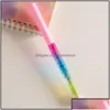 Bollpoint pennor 0,5 mm Fairy Stick Creative Rainbow Glitter Pen School Stationery Student Birthday Present Drop Delivery Office HomeForavor DHR8C