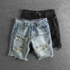 Shorts pour hommes Hommes Mode Broken Hole Hip Hop Denim Shorts 2022 New Summer Streetwear Harajuku Ripped Jeans Shorts Casual Pantalons Courts Pantalons T230502