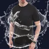 Herenpakken nr. 2-7642 Creatieve hydrofobe antidirty waterdichte waterdichte vaste kleur mannen t-shirt zachte korte mouw snel droge top ademende slijtage