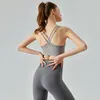 Al0lulu Yoga Bra Sports Underwear Women's Running Fitness Top med bröstplattväst