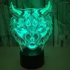 Nachtlichter Leopard Face Touch 3D-Nachtlicht USB-LED-Stereovisionslicht Neuheit Luminaria De Mesa-Leuchten