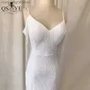 Sukienki imprezowe Białe sukienki ślubne rękawy boczne suknia balowa paski na imprezę sukienkę cekinową koronkową formalną suknię syrenę długą kobietę panna młoda sukienka T230502