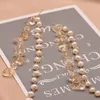 Dange oorbellen Lanya Classic Natural Pearl -serie Franse licht luxe goud verguld voor elegante vrouwen