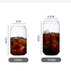 Water Bottles Glass Cup With Bamboo Lid and Straw Bubble Tea Transparent Cold Drinking Coffee Wine Milk Cup Glass Drinkware Durable 46pcs 230428