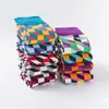 Chaussettes pour hommes Funny Happy Fine Paragraph Diamond Pattern Argyle Tube tridimensionnel Géométrique Grande taille Coton peigné