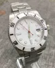 Armbandsur 40mm White Dial Japan NH35 Mekanisk automatisk herr Sapphire Glass Ceramic Bezel Steel Band G230502