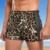 Men's Swimwear Classic Leopard Print Swimming Saturks