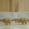 Party Favor Lucky Golden Elephant Place Card Holders Wedding Decoration gynnar namnkortshållare