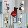 Wall Lamps Nordic Iron Flower Glass Led Light Bedroom Living Room Decoration Kitchen Lamp Modern Mirror Bathroom Fixtures