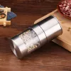 Manual Pepper Mills Salt Shakers One-handed Pepper Grinder Stainless Steel Spice Sauce Grinders Kitchen Tools