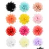 Hair Accessories Baby Clips 3.5 Inch Girl Chiffon Flowers Hairpins Boutique Ribbon Flower With Clip Children Fashion Barrettes Drop Dh3Ky