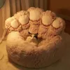 マットロングプルーディープスリープキャットベッド犬小屋暖かい冬の大きなマットソフトクッション居心地の良いペットベッド動物製品かわいい快適なCW194