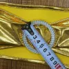 Sashes 10/50pc stol Sashes Bow Wedding Chair Decoration Shiny Metallic Gold Silver Chnot Knut Band med Round for Party Banket