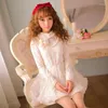 Casual Dresses Princess Sweet Lolita Dress Candy Rain Pearl Beads Chain Flower Snowflake Hair Fur Pom Stand Collar Lace C16CD6115