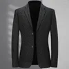 Mäns kostymer 2023 Spring Autumn Men's Suit Jacket Hög elastisk avslappnad singel Western Business Formal Thin Plus Size Dress