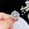 Cluster Rings Silver 925 Original Diamond Test Past 5 11mm D Color Moissanite Ring Women Brilliant Cut Big Shiny Gemstone Wedding