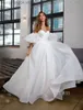 Feestjurken romantische organza trouwjurken afneembare pieiermouwen elegante zoete a-line bruidsjurk prinses jurken vestido de noiva 2022 t230502