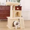 Scratchers Speedy Pet Multifunctionele stoel Creative Cube House met krassende verwijderbare kussenkussens Pet Activity Cat Tree met bal